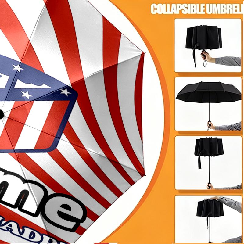 Custom Name Personalized football team Print Umbrella, Auto Open Close, 8‑Rib Sturdy Frame, Commute Camping Hiking Use, Birthday Gift
