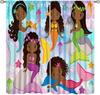 African American Kids Curtains,Ballerinas Ballet Princess Dancer Black Girl Window Treatments for Bedroom,Cute Girl Ballerina