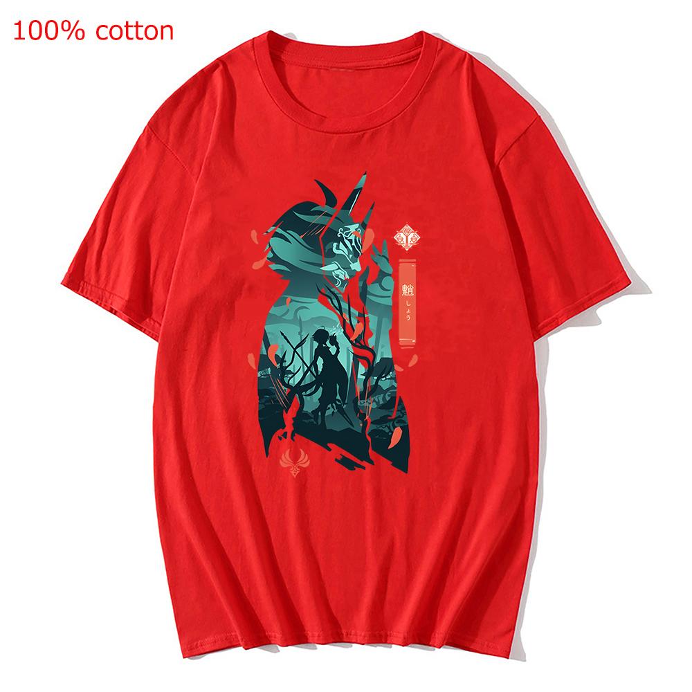 Genshin Impact Printing Tshirts Xiao Venti Print Tee Shirts Hu Tao Zhong Li Graphic T-shirt Kaedehara Kazuha Raiden Shogun Tees