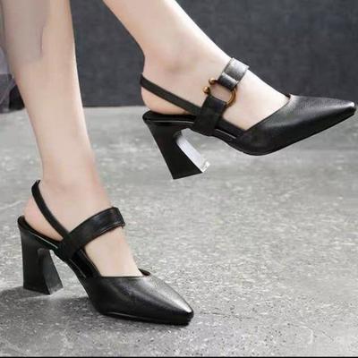 Sandali After-swing, Zoccoli Casual con Tacco, Tacchi Spessi, Tacchi Alti, Scarpe da Donna alla Moda e Casual in Pelle