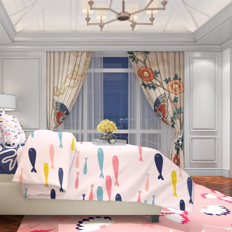 2 Stück - Vintage Schmetterling - Bedruckte Vorhänge - 100% Polyester für Schlafzimmervorhänge und Wohnzimmerdekoration.