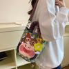 Niche Illustration Design Graffiti Bag for Women New Style  Fresh and Personalized Funny Bucket Bag One-shoulder Crossbody Bag
