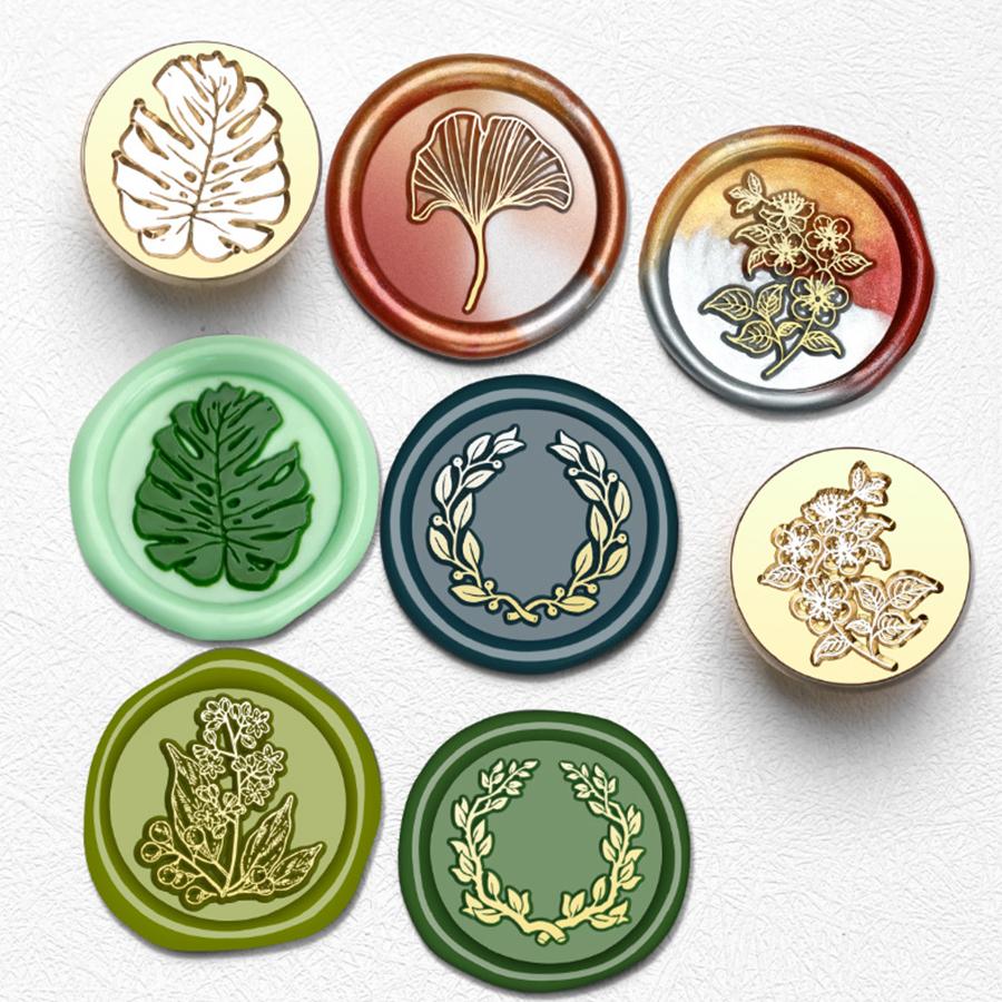 Botanical Monstera Leaf Wax Seal Stamp Classic Plant Vintage Sealing Wax Stamp Retro 25mm Removable Brass Head for Wedding Invit