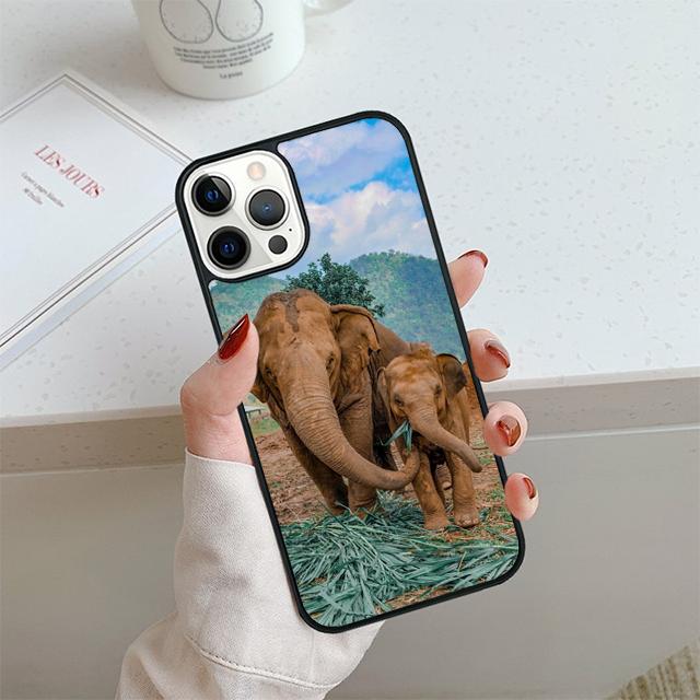 Elephant Animal Phone Case For iPhone 17 Air 13 12 14 15 16  Cover For Apple 14 15 16 Pro Max 6S Plus Coque