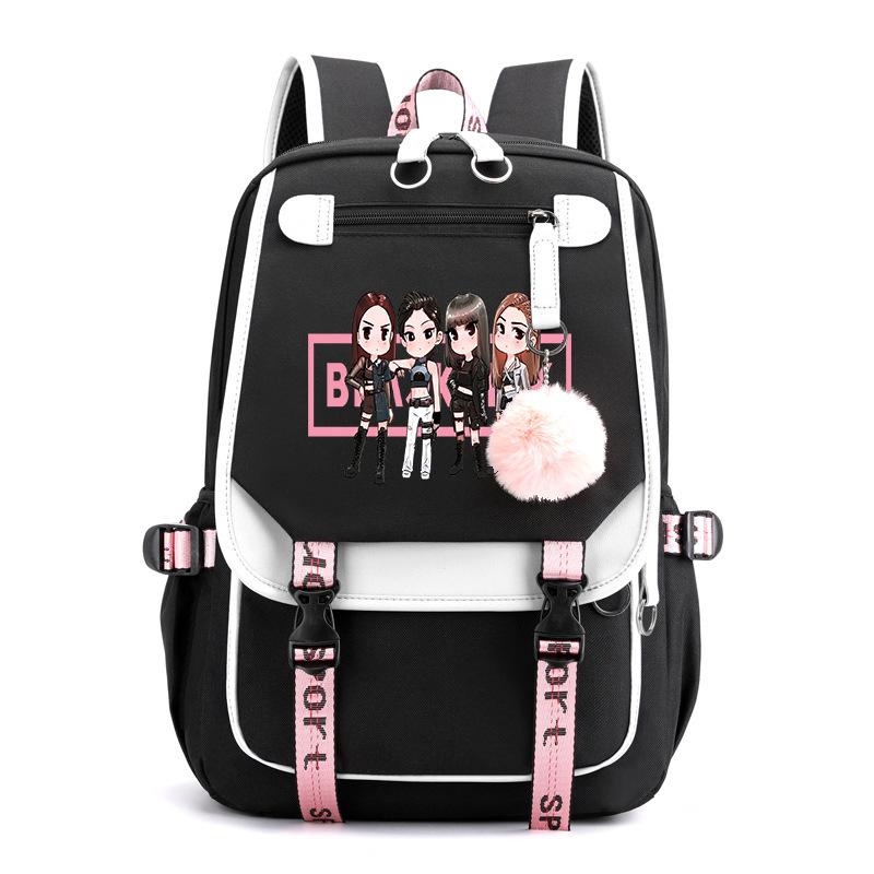 Blackpink S potiskem Batoh Pro základní a střední školy Ležérní Školní taška Pro studentky