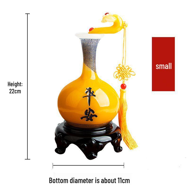 Ruyi Ping'an Vase - Living Room Ornament, Bookcase & TV Cabinet Display, Home Decoration Craft Gift