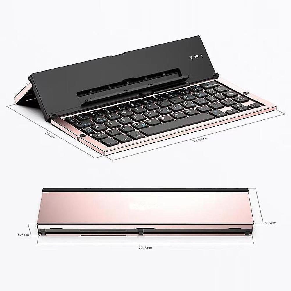 Faltbare kabellose Tastatur mit Handyhalter Leichte praktische leise Tastatur für PC Laptops Tablets