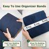 Bed Sheet Organizer and Storage Size Label Bands | Bed Sheets Set Organizers for Linen Closet Organization - Elastic Bedding Band Labels Sheet