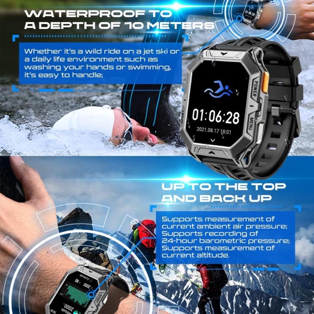 New 1000mAh Battery Smart Watch 2.13-Inch AMOLED Screen Men's Watch Compass 10ATM Waterproof Bluetooth Call Sports Smart Watch