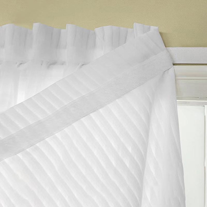 Adhesive Curtain No Punching Installation Balcony White Self-Adhesive Gauze Bedroom Bay Window Semi-Blackout Curtain