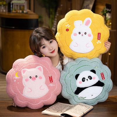 Cute Moon Cake Throw Pillow Girl Sleeping Doll Children's Doll Big Doll Ornament Mid-Autumn Festival Gift Plush Toy