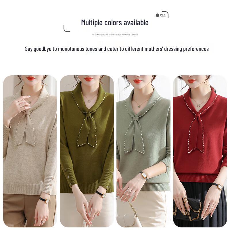 XUEXI Women's Autumn/Winter Red Sweater