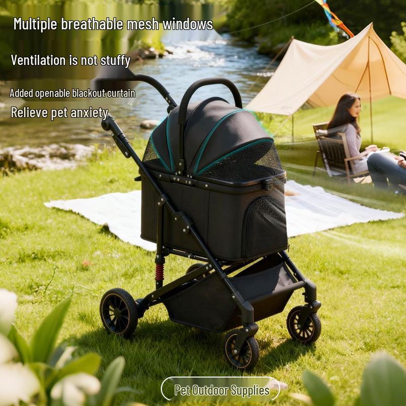 Passeggino per Cani Portatile e Pieghevole per Cani di Taglia Media e Grande - Ideale per Viaggi all'Aperto