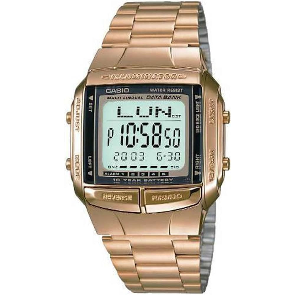 Casio Data Bank DB360G-9A Men s Watch Gold Stainless Steel Digital Timepiece