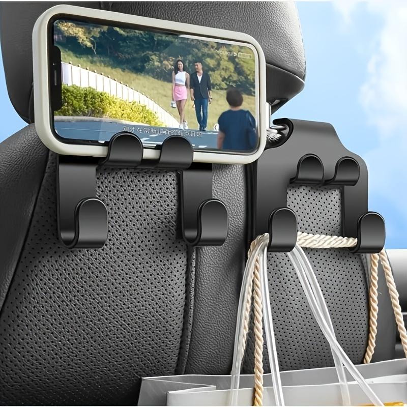 Versatile Car Seat Hook with Phone Holder - Durable PC Material, Fits Most Vehicles