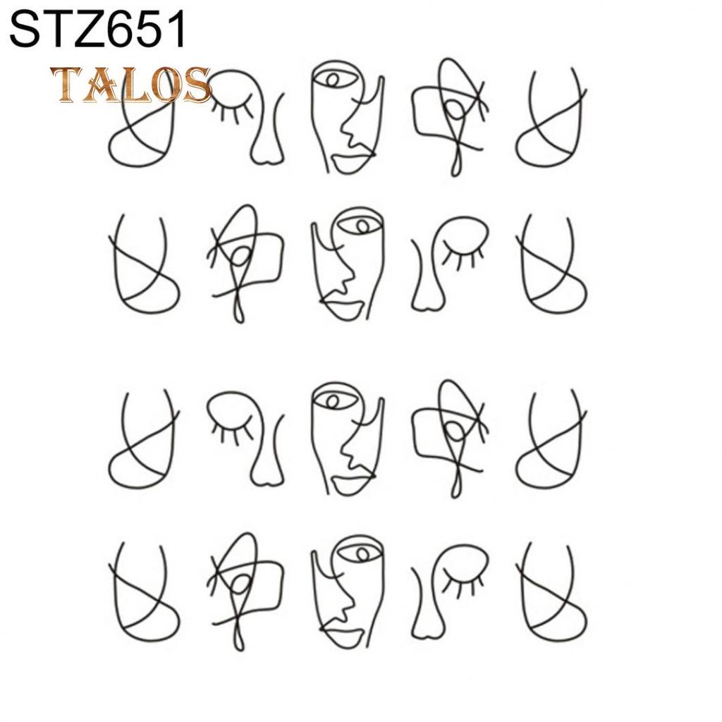 Blumenfeder einfache Zeichnung Frauen Nagel Aufkleber Aufkleber Schönheit DIY Maniküre Werkzeuge Nägel Pflege