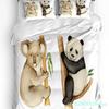 Cartoon Animal Cute Koala Panda White Bedding Set 3pcs Duvet Cover Pillowcase Kids Adult Quilt Cover Double Bed Set Home Textile