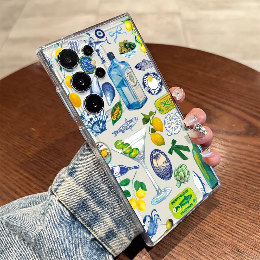 Verspieltes Frucht-Tier-Handyhülle für Samsung Galaxy A55 A54 A53 A35 A34 5G Note 20 S25 S24 S23 S22 S21 Ultra FE Plus Stoßfänger Funda