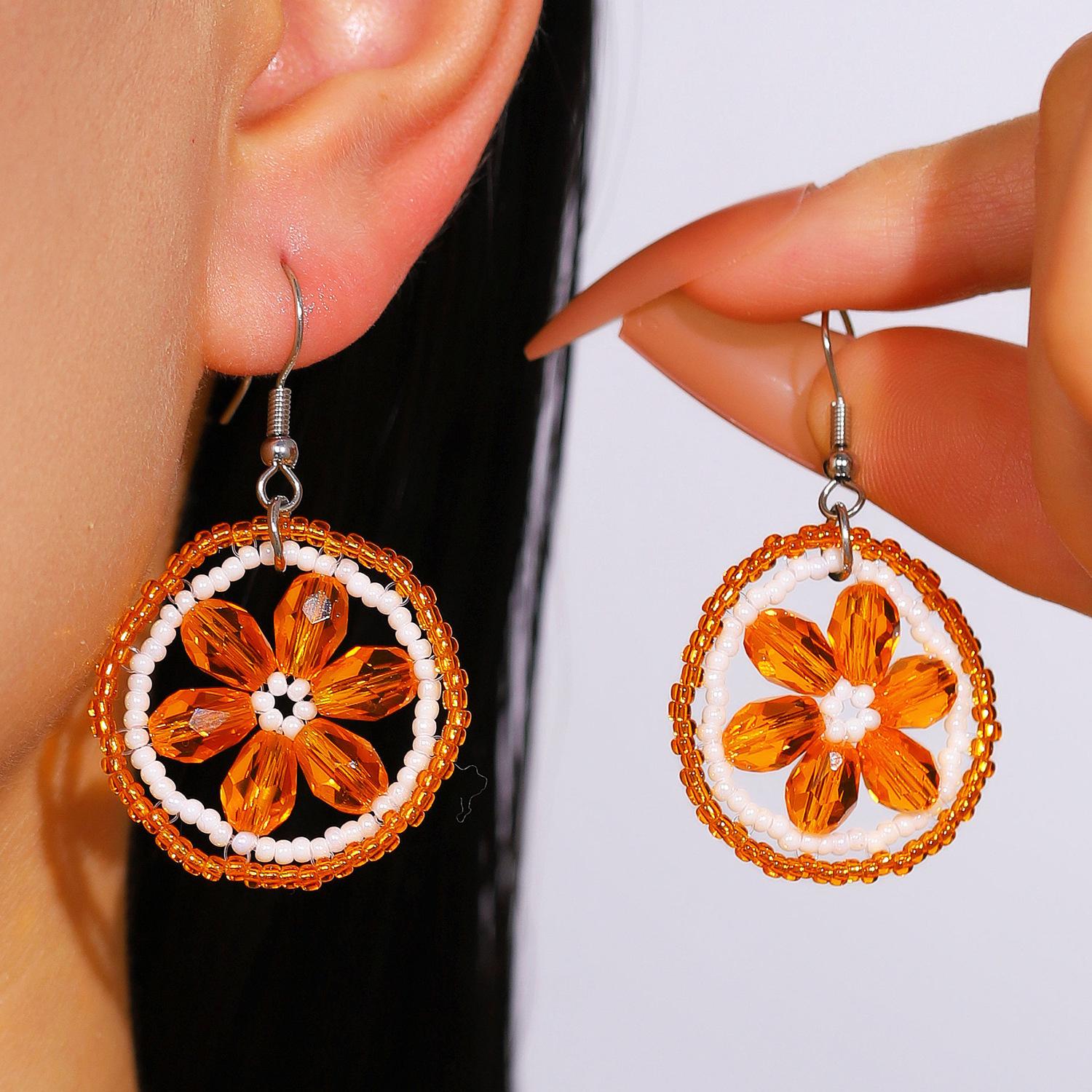 

Sweet Vitamin Orange Beaded Earrings Cute Fruit Charms Fashion Women Drop Jewelry 1