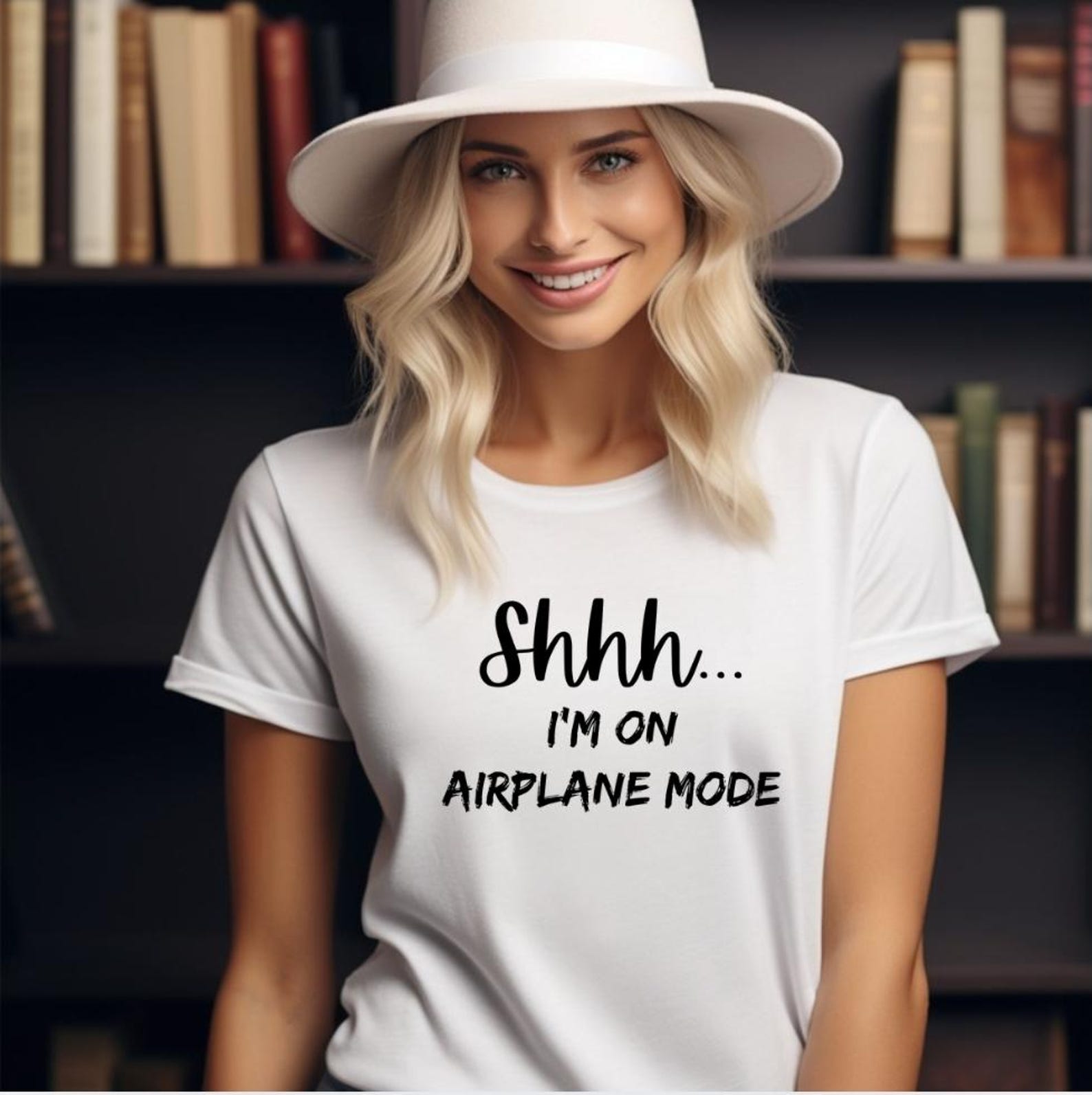 Shhh I’m On Airplane Mode Shirt, Funny Introvert Tee, Social Battery Low Tshirt, Anti Social Humor Shirt L