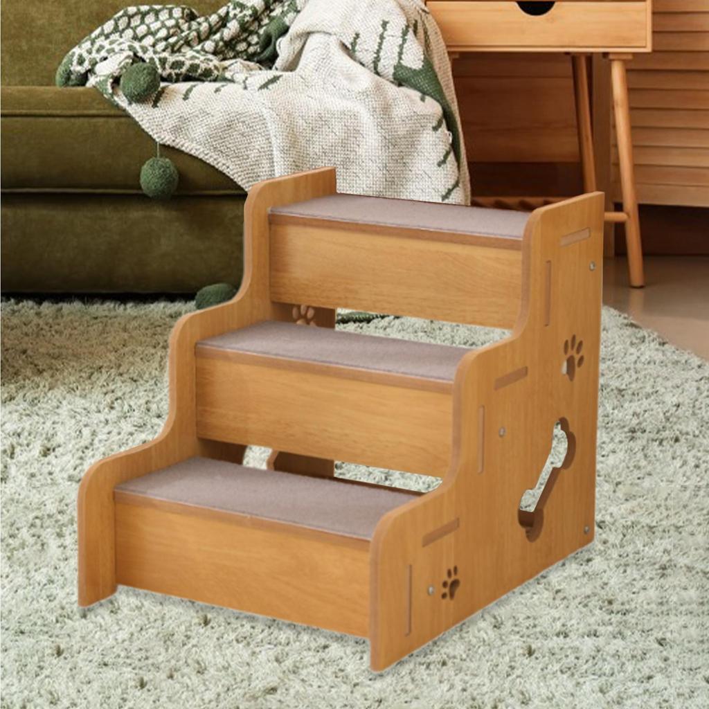 Dogs Ladder Puppy Stair Wooden Pets Puppy Essentials Dogs Accessories for Small Medium Older Cats High Bed Sofa Indoor Car