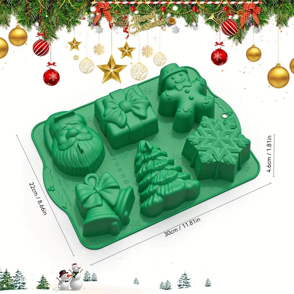 Funny Candy Molds Christmas Theme Shape Silicone Reusable Chocolate Fondant Moulds DIY Baking Decoration Tools