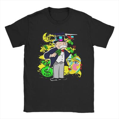 Monopolys Mann hält Geld T-Shirt Männer Frauen Baumwolle Fantastisches T-Shirt Rundhals T-Shirt Kurzarm Kleidung Übergröße