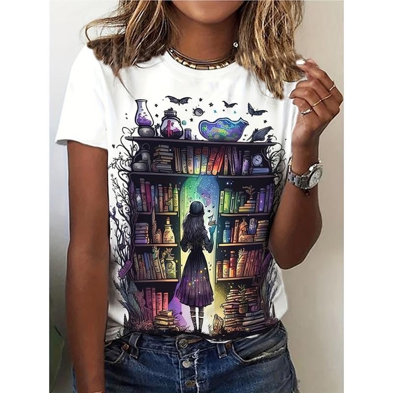 New 3D Cat Print Ladies  Street Fashion T-shirt  Lover T-shirt Summer Everyday Casual Ladies Short Sleeve Top