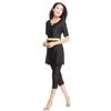 Muslimischer Badeanzug für Damen, muslimische Dame, traditionelle Kurzarm-Tops, Capri-Hosen, Damen-Patchwork, hochelastisch, islamische Strandmode, Damen-Badebekleidung