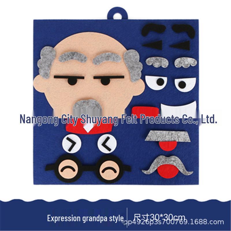 Felt Expression Sticker Craft Kit for Kids - Kindergarten Emotion Puzzle Toy