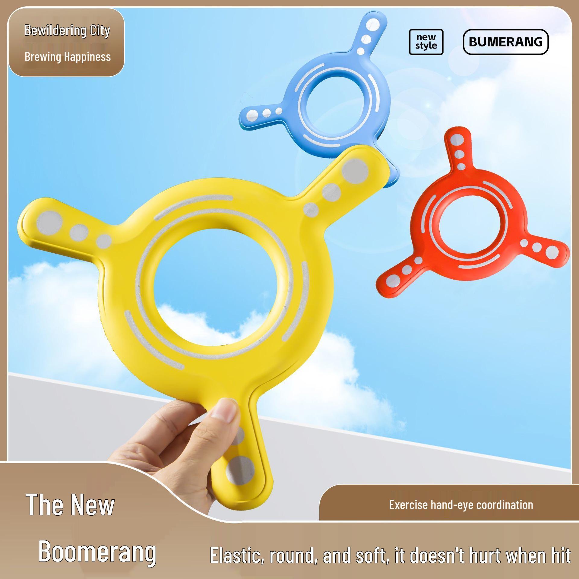 V-Shaped Boomerang Frisbee: TPR Edge Sickle-Shaped Sports Toy Flying Disc