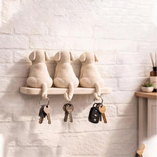 Storage Rack Wall Mounted 3 Hook Hanger Cute Animal Shape No-Punch Key Holder Nordic Style Organizer for Home