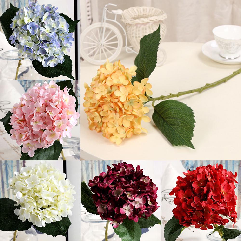 

1 шт. искусственный шелковый цветок гортензии «сделай сам», гортензия для дома, вечеринки, свадьбы, контейнеры для украшения белый