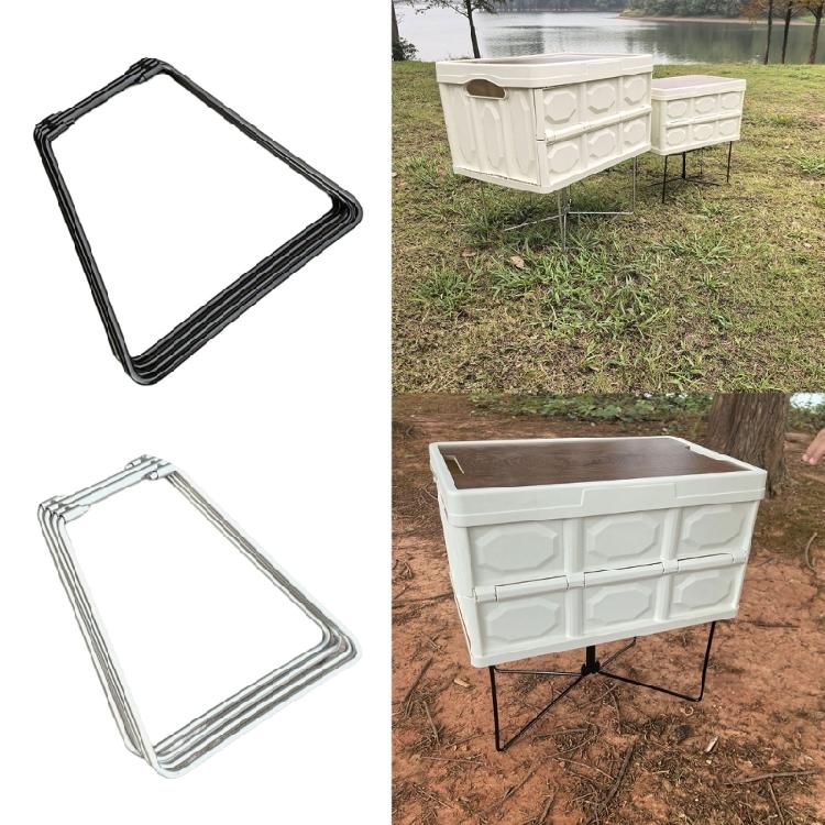 Camping Foldable Metal Stand Storage Box Bracket Foldable Coolers Stand Outdoor Picnics Accessories Easy To Use