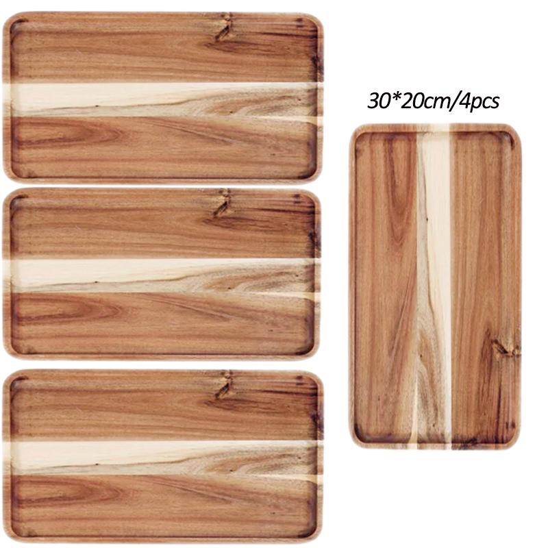 Tavă de cafea Lemn de salcâm Pâine de uz casnic Tavi pentru paine pentru alimente Tavă decorativă din lemn masiv Tavă pentru desert bomboane Tavă din bambus Tavă pentru ceai Gongfu