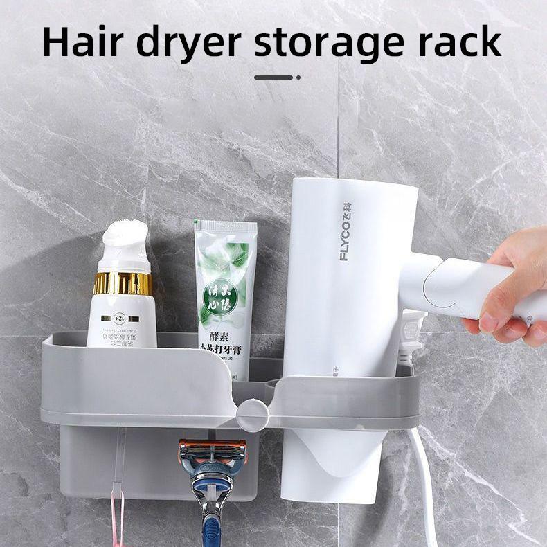 

Стеллаж для хранения фена для ванной комнаты без перфорации Стеллаж для хранения ванной комнаты Настенный кронштейн для хранения Настенная вешалка для фена