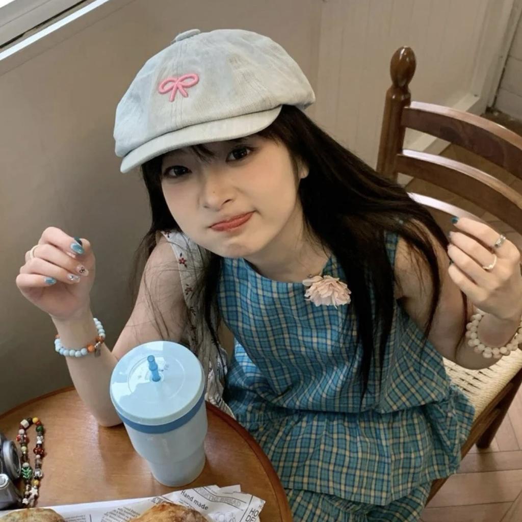 Korean Version Of Retro Bow Forward Hat Children Spring And Summer Travel Versatile Niche Painter Hat Sweet Literary Beret