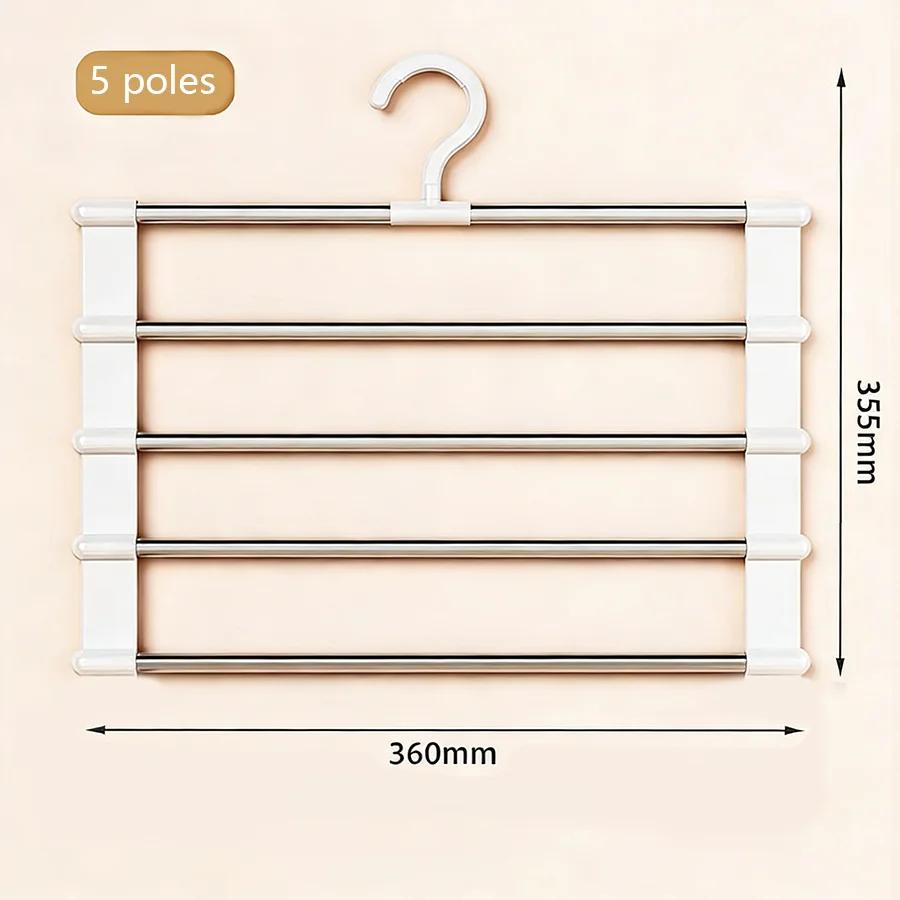 Multi-layer Stainless Steel Pants Rack Space Saving Closet Organizer Non-slip Magic Hanger for Trousers