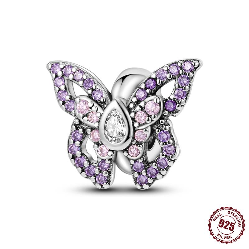 Breloque Thème Papillon Breloques Cuivre 24 Designs Pendentifs Papillon Compatible Avec Authentiques Bracelets Fins Bijoux Femme Cadeaux