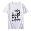 Harajuku Streetwear Kings Are Born In Jan To Feb Tees Birthday Party T-shirts Kings Tshirts Summer Men's Short Sleeve T Shirts