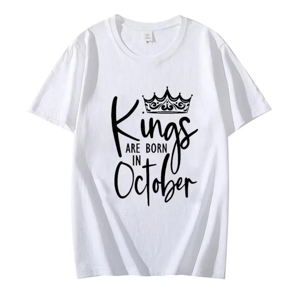 Harajuku Streetwear Kings Are Born In Jan To Feb Tees Birthday Party T-shirts Kings Tshirts Summer Men's Short Sleeve T Shirts