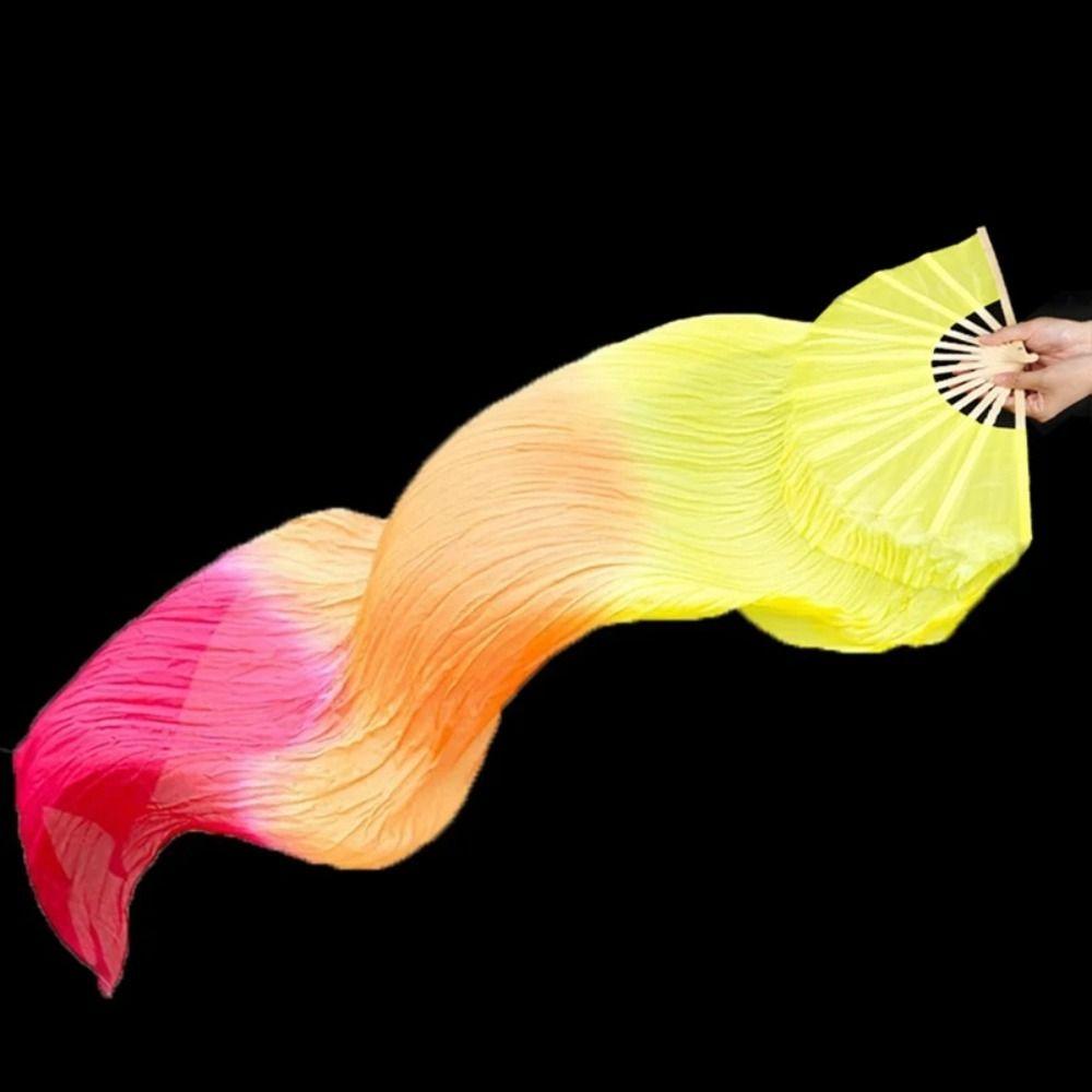 150cm Belly Dancing Fan Imitation Silk Yangko Dance Props Performance Props Dance Long Fan  Stage