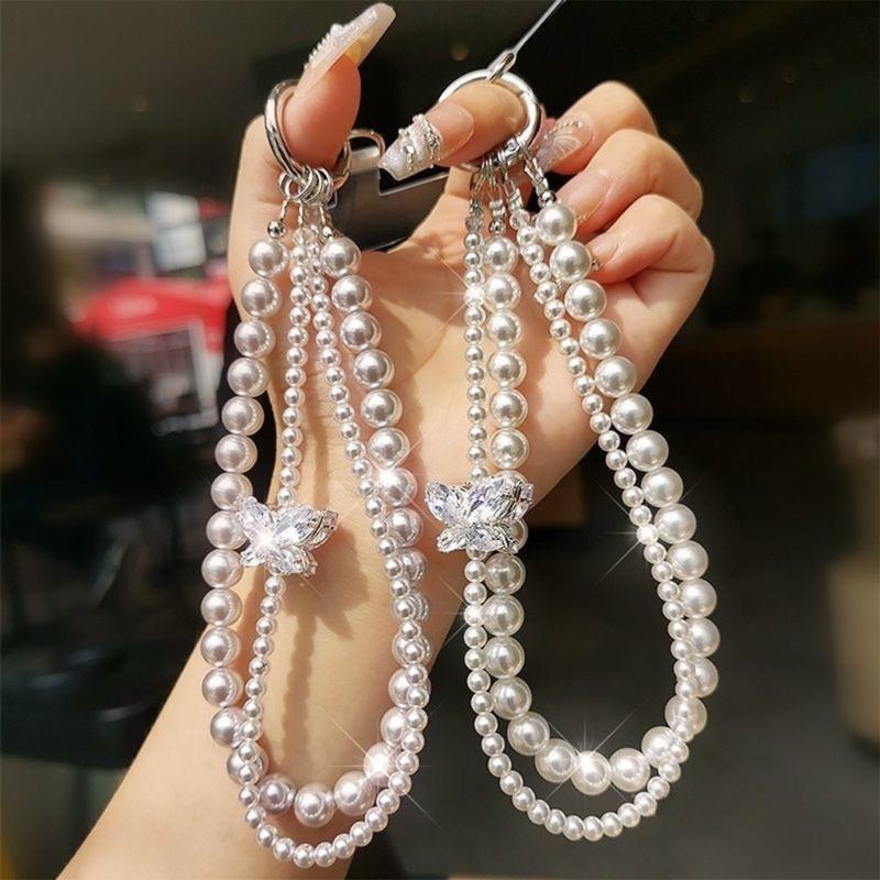 Decorative Phone Case Charm Beaded Mobile Phone Chain Anti-Lost String Chain for Women Girls Phone Decoration Pendant