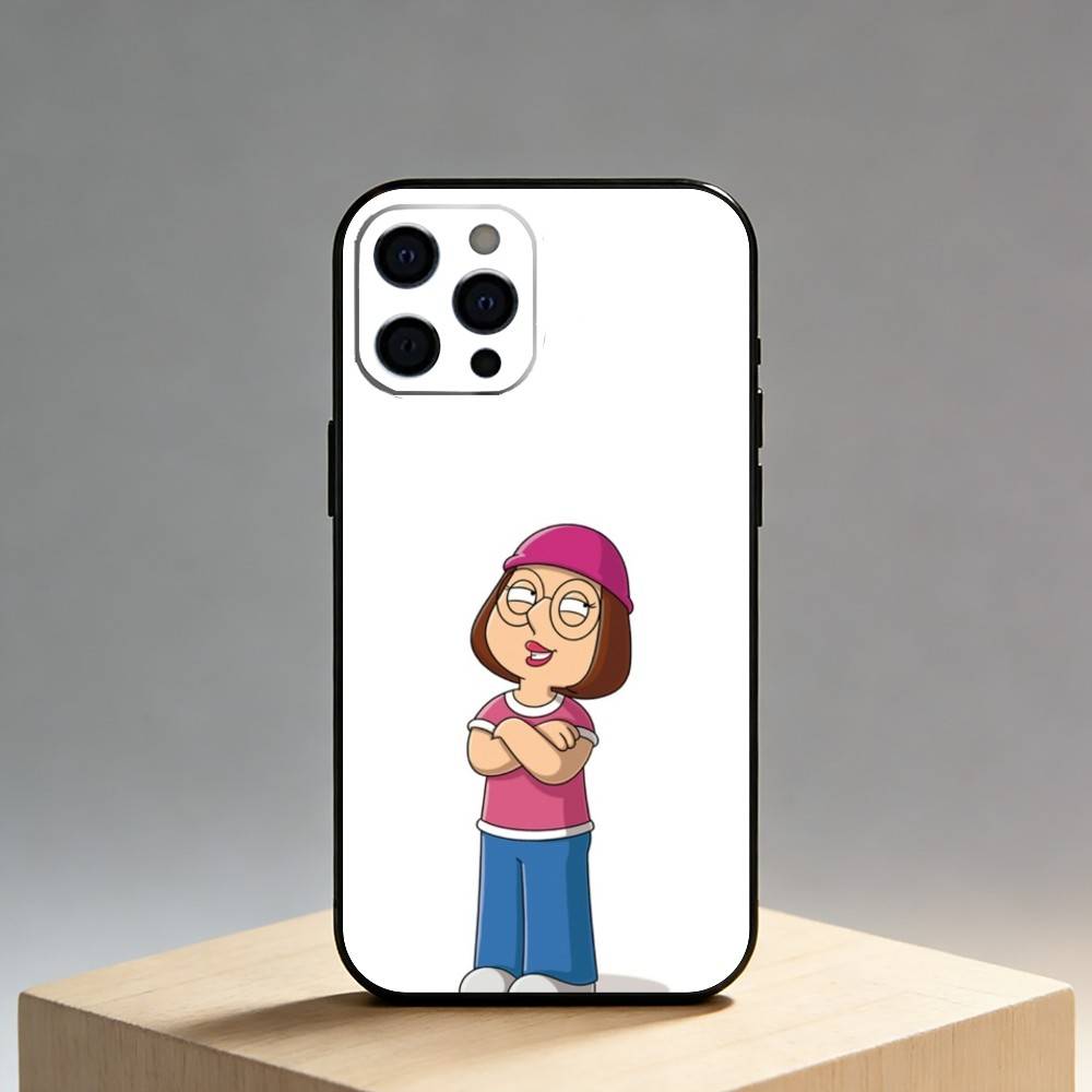 F-Family G-Guy Phone Case For iPhone17,16,15,14,13,12 Plus,Max Soft Silicone Black Cover