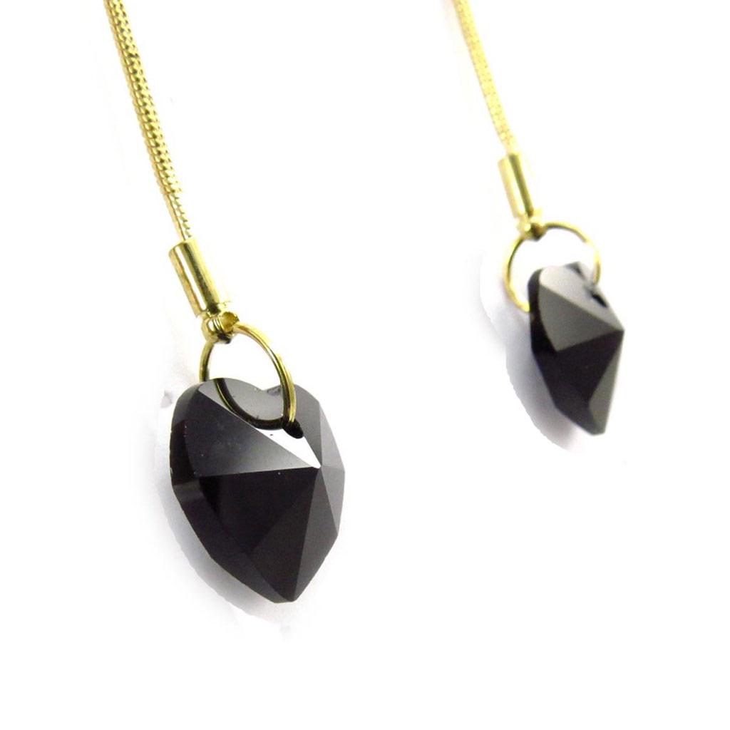 Les Trésors De Lily [J6708] - Boucles Créateur 'Mineralia' love noir