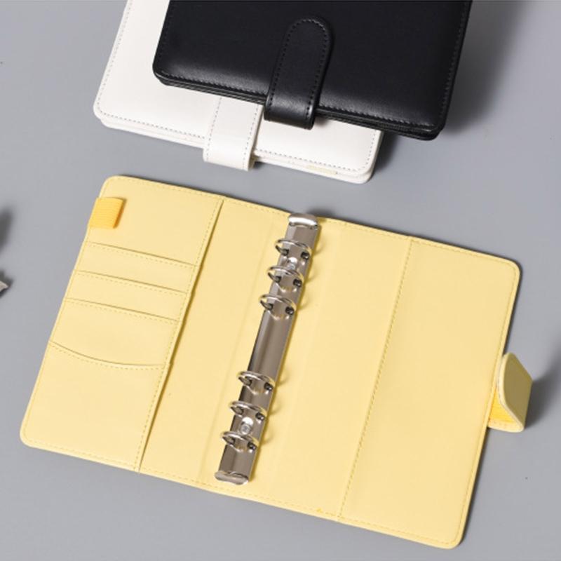 Practical 6 Ring Binder Planner Notebook Cover A5/A6 Refillable Loose Leaf Journal Notepad Cover Waterproof for Girls