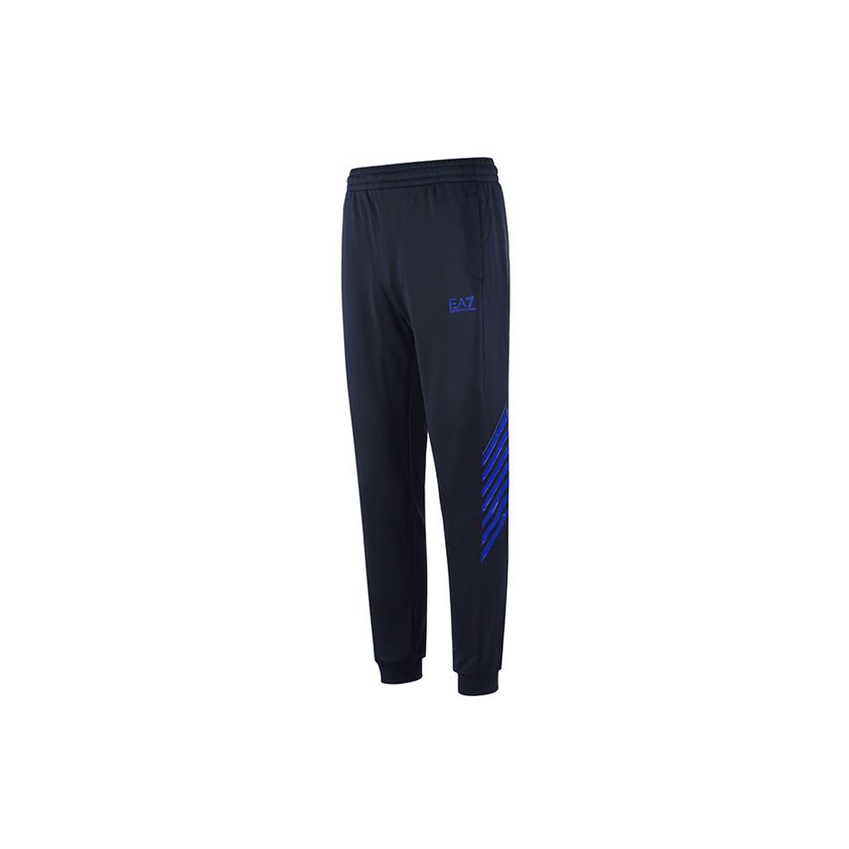 Emporio Armani EA7 FW22 Letter Print Elastic Waist Cuffed Casual Pants Men Bottoms Navy-Blue 6LPP55-PJ16Z-1578