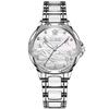 RORIOS Cute and Stylish Mechanical Automatic Watch with Dragonfly Luminous Hollow Ceramic Silver Business Watch Women's Watch, Decoration, Band,