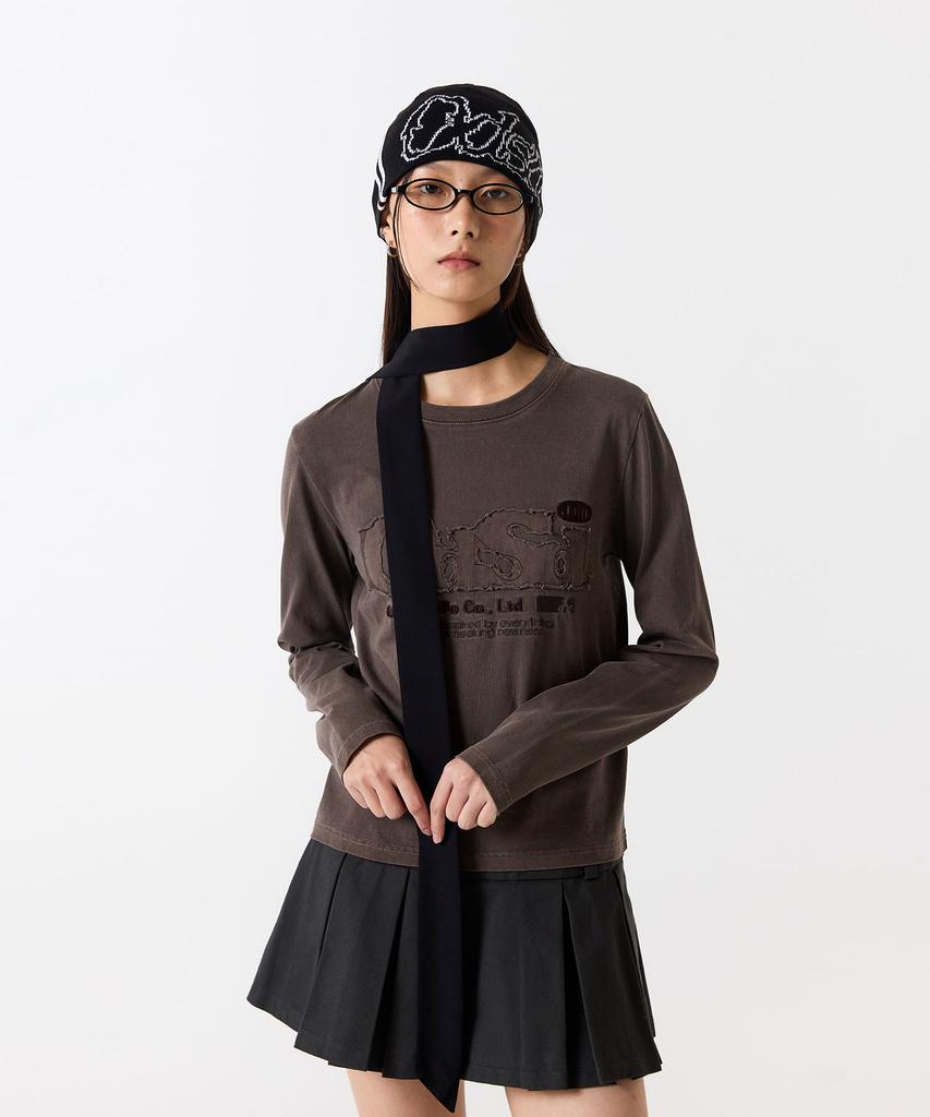 ODDSTUDIO Odsd Pigment Damaged Long Sleeve - Brown