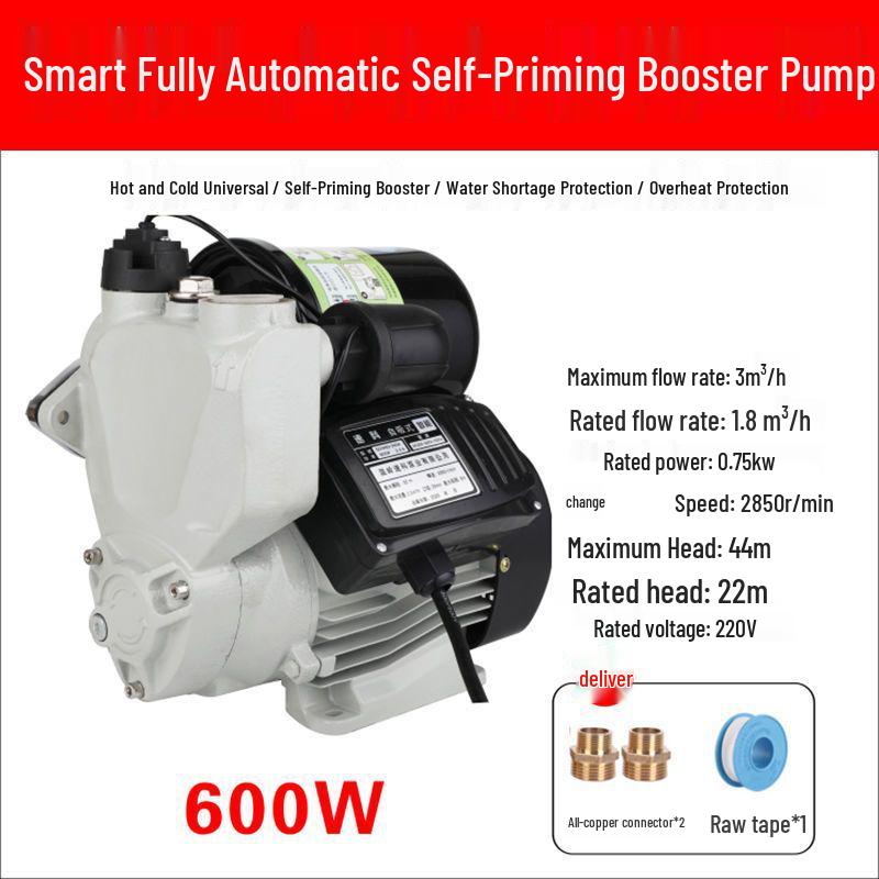 220V Smart Automatic High-Rise Booster Pump for Household Tap and Water Heater